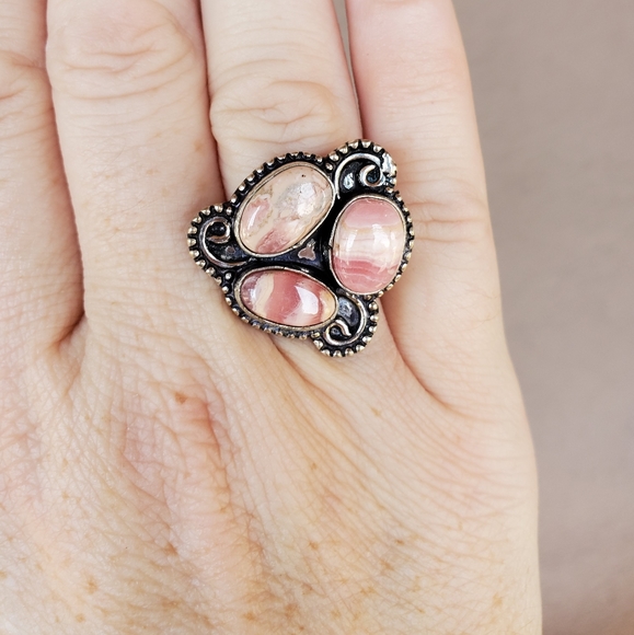 New Rhodochrosite 925 Silver Ring. - Picture 5 of 10